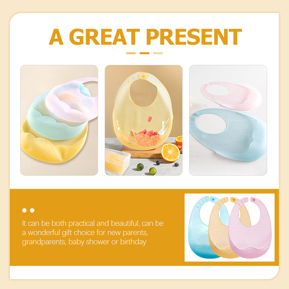 3pcs Silicone Baby Bibs – Soft - đánh giá và giá Waterproof Baby Bibs Silicone