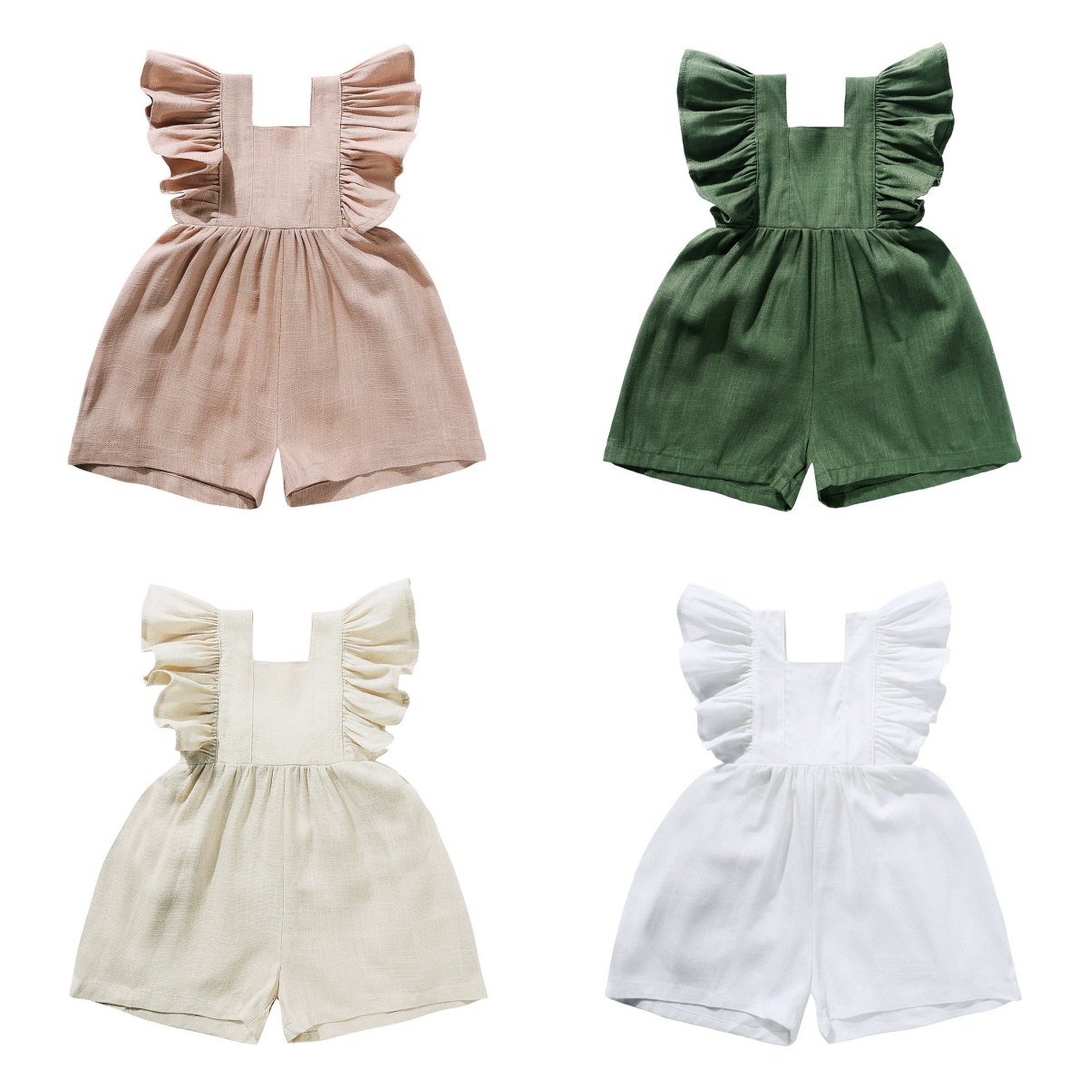 2026 Summer Newborn Baby Girl  - đánh giá và giá Baby Summer Linen Sleeveless Jumpsuit